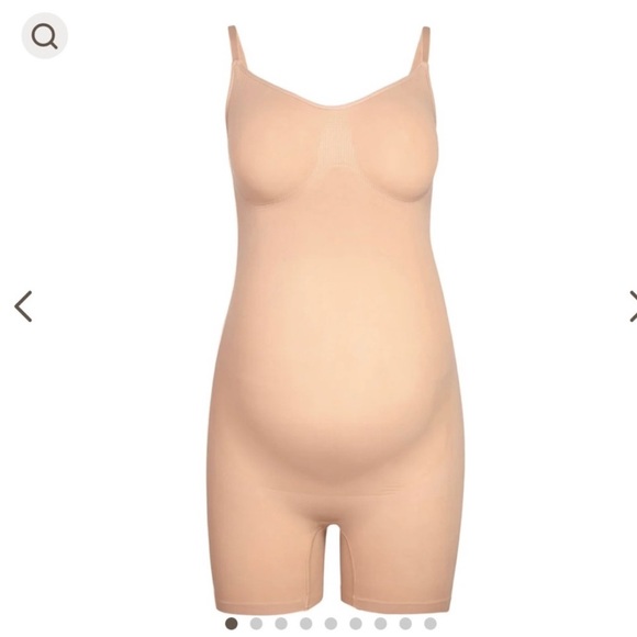 NWOT Skims Sculpting Maternity Mid Thigh Bodysuit tan women's S/M - Picture 4 of 4